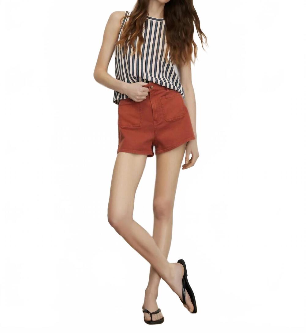 NEW VERONICA BEARD elijah denim short in rust